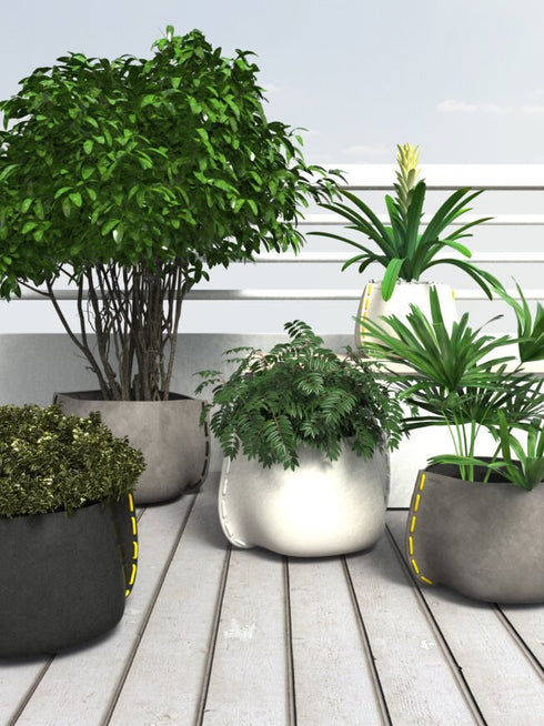 Blinde Design Stitch 125 Concrete Planter - Bone Finish - BLD.1.P.STI.125.Y.BO